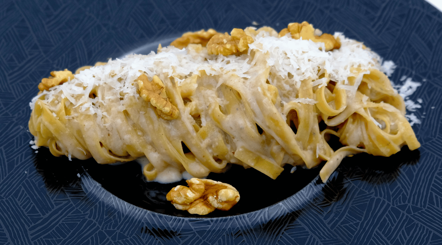 Truffle & Porcini Mushroom Tagliatelle with Walnut Pesto & Pecorino