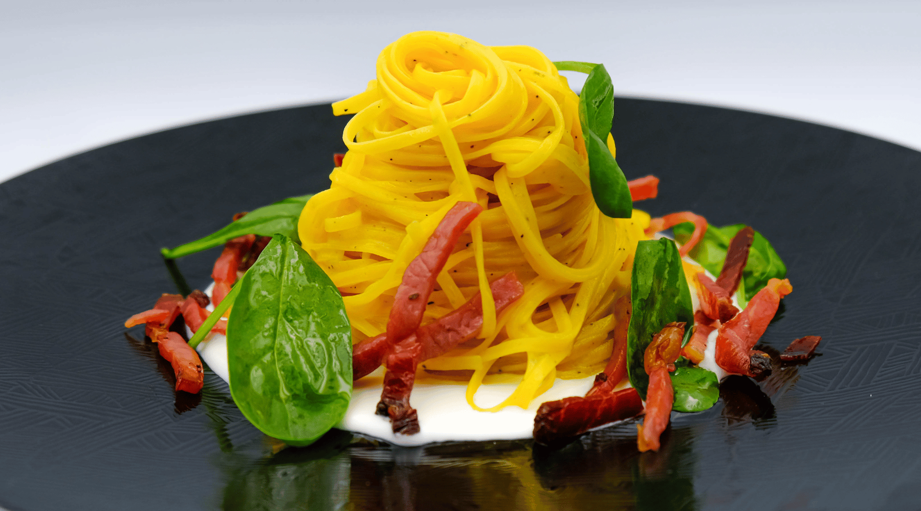 Truffle & Saffron Tagliolini Burrata Speck & Spinach